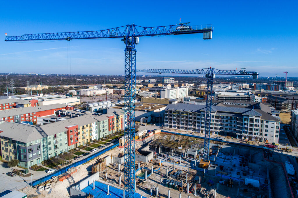 Crane over a building area