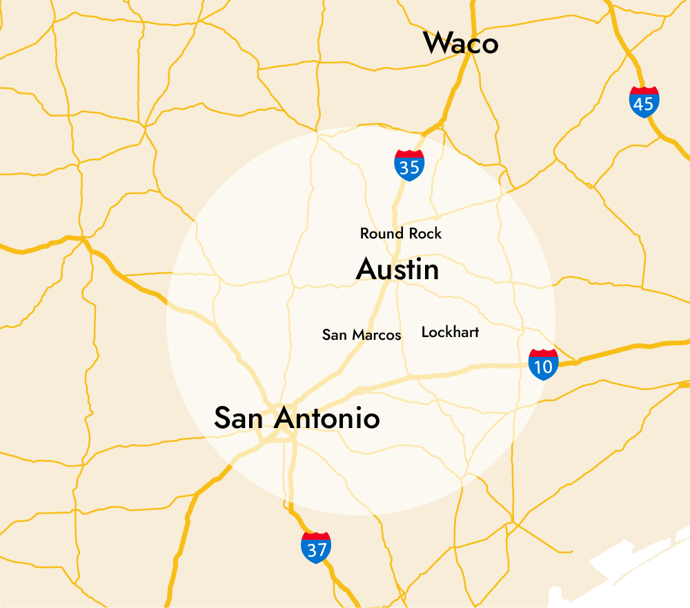 Map of central Texas